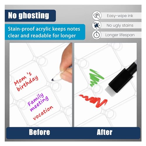 Magnetic Calendar Fridge Transparent Dry Erase Calendar Board(Weekly Calendar)