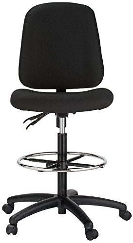 Contoured Dual Function Drafting Stool by Harwick - Black Fabric