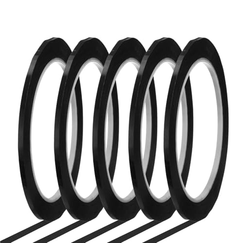 White Board Tape 10pcs 66m Whiteboard Tape 3/6mm Pinstripe Graphic Chart Line Grid Marking Tapes for Classroom Office Dry Erase Board Art Crafts(Black,66mx3mm)