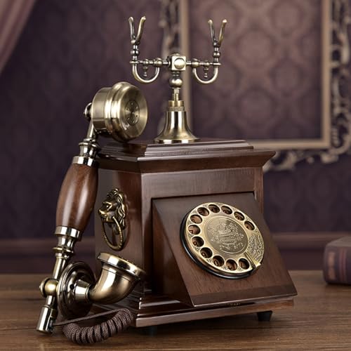 QUANGJN Retro Rotary Phones for Landline, Corded Desk Phone, Vintage Old Fashion Rotary Telephone with Classic Ringer & Redial Function for Home Office Cafe Bar Star Hotel Decor,Yellow