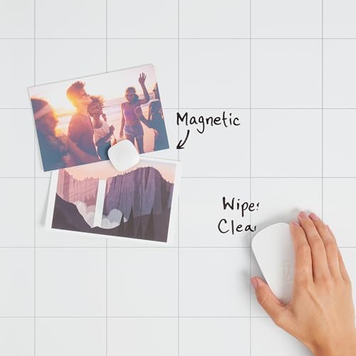 U Brands Magnetic Dry Erase Calendar White Board, 30" x 20", White Wood Style Frame, Includes Magnets