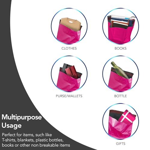 125 Assorted Mixed Hot Pink Mailing Poly Postal Self Seal Bags 5 Sizes 25 from Each iSOUL Extra Small to Large Postage Packaging Assorted Mailers Posting Shipping Post Parcels Package Bags