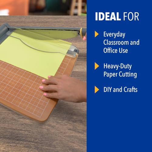 Westcott 12'' TrimAir Wood Guillotine Paper Cutter & Paper Trimmer, 30 Sheet (15106)