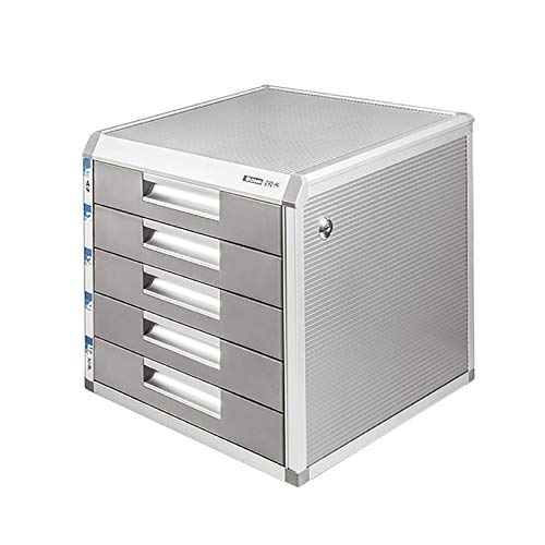 noxozoqm Desktop Drawer Cabinet Flat File Cabinet Storage, Desktop Drawer Cabinet, Aluminum Alloy Products, 4/5 Drawers Office Home Desk Supplies Lock Function. (Size : B)