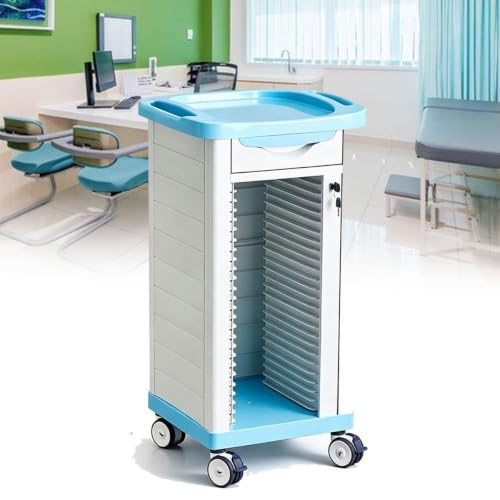 Multi-Tier Mobile Chart Rack with Locking Casters