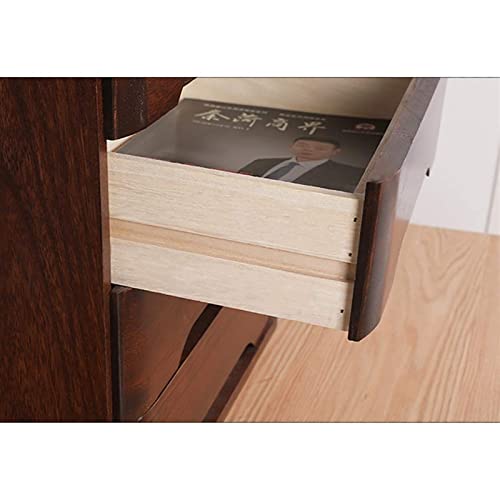 EliteBloom Flat File Cabinet Storage, Desktop Drawer Cabinet, Rustic Dresser, Wooden Desktop Storage Box with Lockable Drawers, Office Supplies A4/Receipt File Organizer, Solid Wood,A