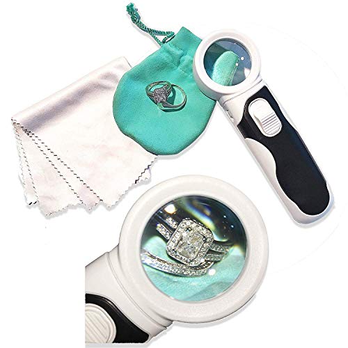 JOTDPFRYK Magnifying Portable LED Illuminated Magnifying Glass Set. Magnifier with Lights for Seniors, Macular Degeneration, Maps, Jewelry, Coins, Watch Computer Repair, Hobbies, Stamps