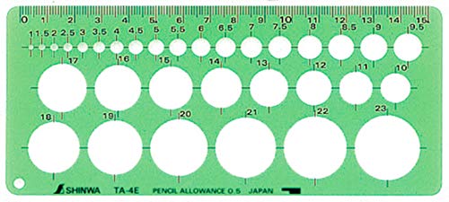 Shinwa Sokutei 66003 Template, Circular Ruler, Small