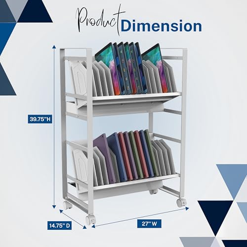 Luxor LOTM32 32-Device Open Charging Storage Cart for Tablets/Chromebooks