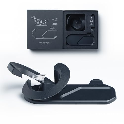 Novium Shuttleport, Space-Themed Magnetic Clip Holder, A Clip Holder That Makes Clip Hover, Unique Office Desk Decor for Space Lovers (Full Set)