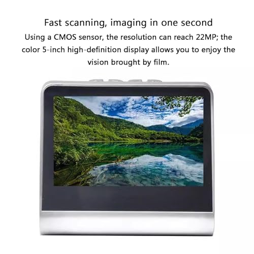 COYEUX 5 Inch Digital Film Scanner, 22 MP Film & Slide Scanner, Built-in 16GB Memory, Converts 135/110/126 Negative/Monochrome Slides Into JPEG Photos