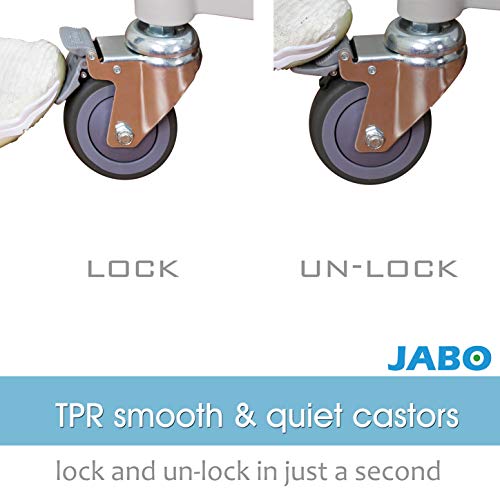 JaboEquip Double Lockable Door Medical Cart [ JaboEquip ] Cabinet Utility Cart with 2 Lockable Doors for Hospitality School Lab cart Service Cart, L34.43xD19.69 inch JABO cart, Black