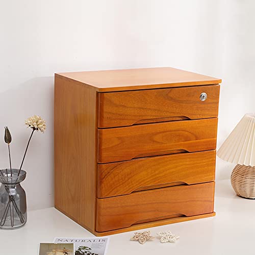 SDVantage Wooden Desktop Storage Box with Lockable Drawers, Office Supplies A4/Receipt File Organizer, Flat File Cabinet (A One Size)