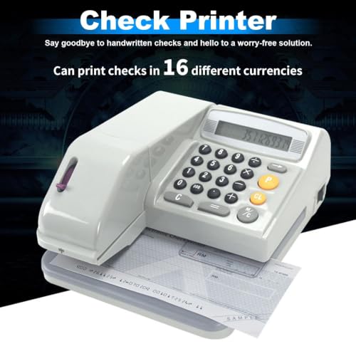 Check Printer, Calculator with Tape Print Out, 14-Digit LCD,