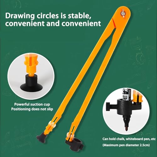 Magnetic Geometry Tool, School Supplies Protractor Compass Set, Teacher Multi Purpose Math Teaching Aids, Protractor Set, Magnetic Function May Vary with Blackboard Surface