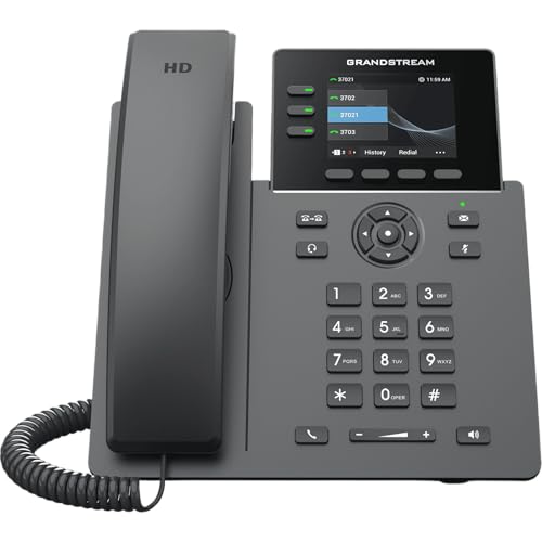 Grandstream GRP2611G IP Phone | 3 Lines, 3 SIP Accounts | 2.8-Inch Color Display | Dual-Port Gigabit Ethernet with Integrated PoE