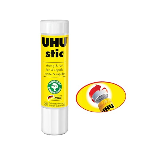 UHU Stic Glue Stick, 12-Pack Bulk Set: 21g Sticks – Washable – All Purpose School & Craft Adhesive for Kids, Scrapbooking, Office & Home Use – Dries Clear, Screw Cap, Strong, Solvent Free