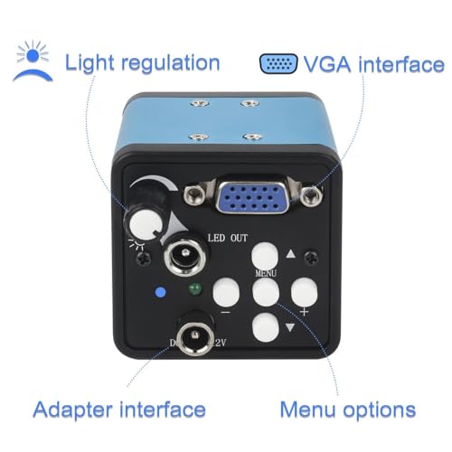 Microscope Accessories Kit 13MP 1080P VGA Industrial Video Digital Microscope Camera with LED Light C Mount for Soldering Repair Microscope Slides