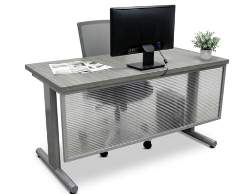OBEX Polycarbonate Table Mounted Modesty Panel Easy Install Privacy Shields for Reception, Office, and Student Desk, 12" x 60", Translucent