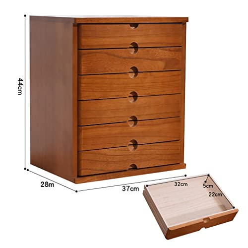 Desktop Organizer Storage Box - Desktop File Cabinet, Solid Wood Desk Organizers Drawer Box, Office Supplies/Home Small Desktop Flat File Cabinet, For Cosmetics/Books/Children'S Toys Storage (Size :