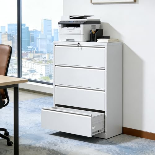 Dancongtea 4-Drawer 35.4" Wide Metal Locking File Cabinet