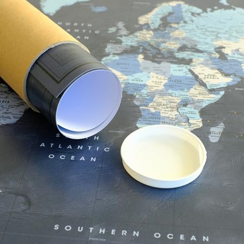 World Map Poster with Pins for Travel Tracking | Satin-Coated Push Pin Travel Map Poster for travel tracking (53 x 40)