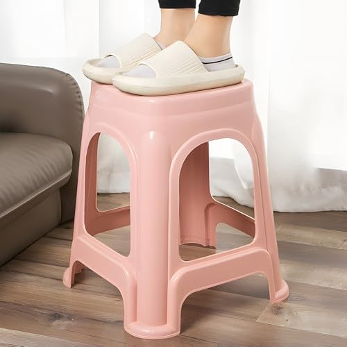 6 Pack Plastic Stools, Stackable Stools for Classroom Nesting Stool 16.9 Inch Portable Backless Bar Stool with Anti-Slip & Rounded-Edge Safety Design Flexible Seating Chairs for Classroom Office Home