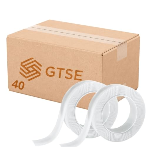 GTSE Double Sided Mounting Tape - Heavy Duty Adhesive 1.18in x 9ft Clear Nano Tape for Picture Hanging, Removable Sticky Pads, Posters, Wall Décor, Carpets, DIY Projects - 40 Rolls