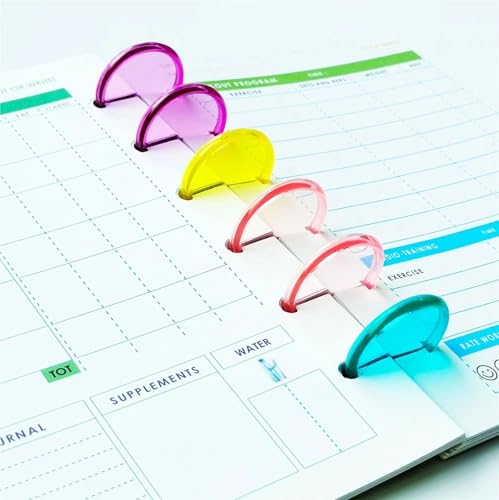 Discbound Binding Discs 48 pcs 35mm Binder Chest Mushroom Hole Discs Loose-Leaf Button Binding Buckle Planner(35mm-Purple)