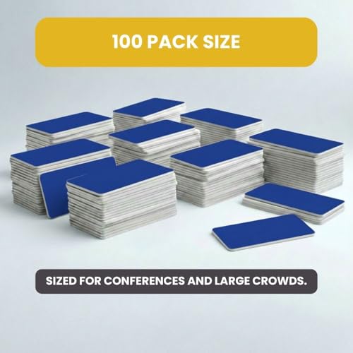Name Tag/Badge Blanks - 100 Pack - 1-1/2" X 3" (Blue) Round Corners, Magnetic Backing