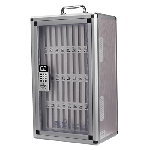 Wall-Mounted Cell Phones Storage Cabinet, Pocket Chart Storage Locker Box with Handle and Password Lock, Aluminum Alloy Mobile Phone Holder Organizer, for Office Classroom Gym