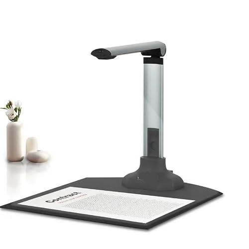Document Camera 12MP USB A3/A4 Size Portable Book Scanner with Extension Stand OCR Zoom Paint Tool for Teachers Laptop