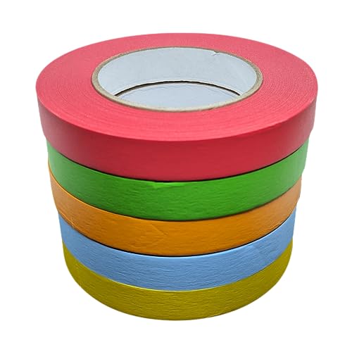 Bartovation Lab Labeling Tape, 3/4 in x 2160 in, 5 Rolls, Assorted Colors