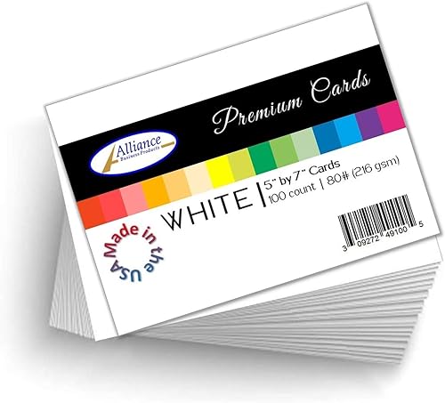 White Cardstock 5" X 7" Heavyweight | 80lb 216gsm Cardstock Sheets |100 Sheet Quantity | Great for Making Cards, Invitations, DIY Art Projects (10)