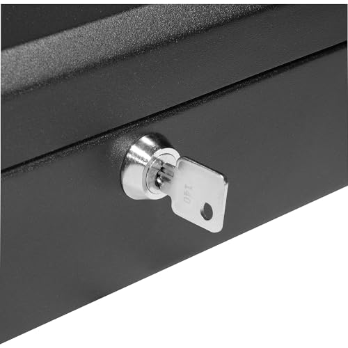 BARSKA 10-Inch Cash Box with Key Lock , Black