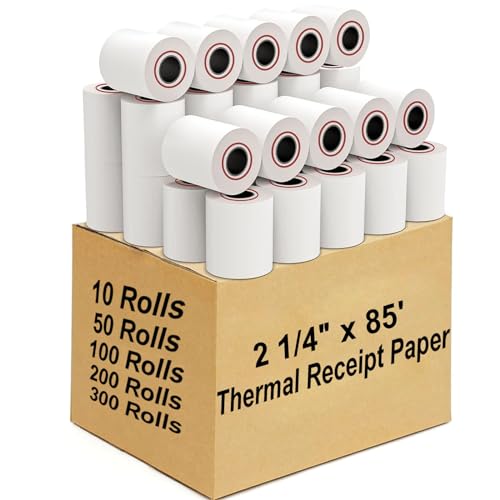2 1/4" x 85' Thermal Paper, Receipt Rolls, Thermal Cash Register POS Paper fit All POS/Cash Registers (50 Rolls)