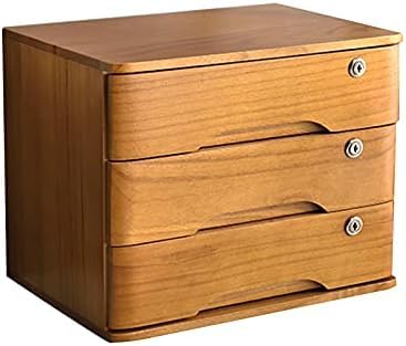 GFSGHZZ Lockable Desktop Storage Box - Wooden A4 Nizer for Office Supplies Flat File Cabinet with Drawers for Receipts & Documents Elegant Desktop Nizer Solution,C-2 Drawers