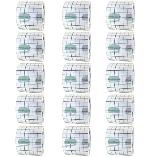 BookGuard 1 Inch Clear Archival Book Repair Tape, 10 Yard Roll, Case of 15
