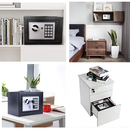 Electronic Safe 6.65 L - Security Safe with Digital Code 3-8 Digits Furniture Safe Wall Mounting for Valuables Home Office Hotel