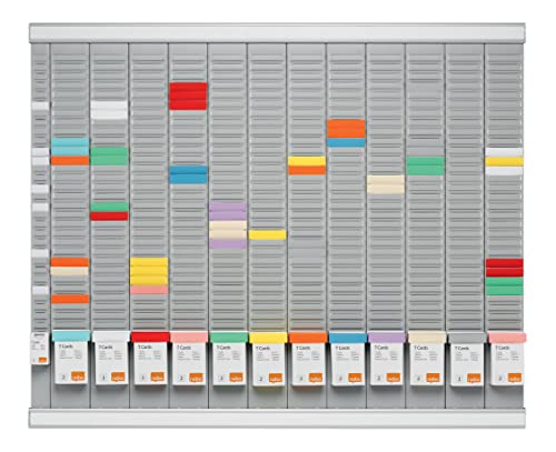 Nobo T-Card Annual Planner Kit, 12 Columns & 32 Slots, Includes T-Cards
