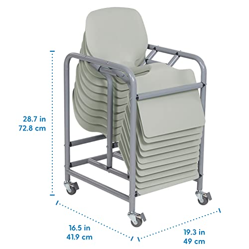 ECR4Kids The Surf Portable Lap Desk with Storage Cart, Flexible Seating, Light Grey, 10-Pack