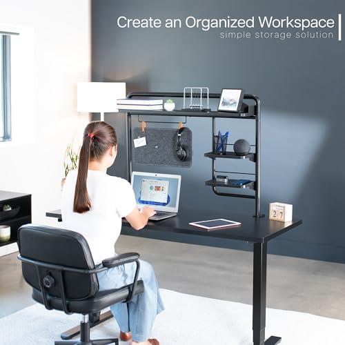VIVO Black Clamp-on 38 inch Desktop Shelving System, DESK-SHELF38A