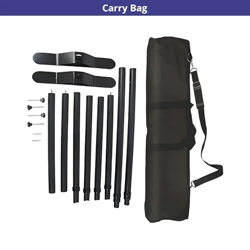 BannerBuzz Adjustable Banner Stand with Carrying Bag, Step and Repeat Backdrop Stand for Photo Booths, Trade Shows, Birthday Parties, Studios, Weddings, Special Events (Hardware Only, 10' W 8'H)