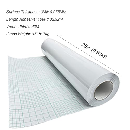 INTBUYING Glossy Cold Laminating Film Double Adhesive Laminating Roll Adhensive Pressure Sensitive Transparent PVC Film Roll 25" x108'