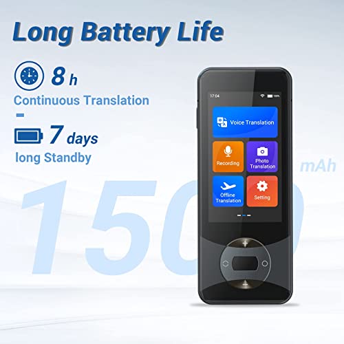 Anfier Language Translator Device 144 Languages AI Voice Translator W10 with 3.0 inch Touchscreen Image Translation Support Instant Two Way Translation for Travel Business