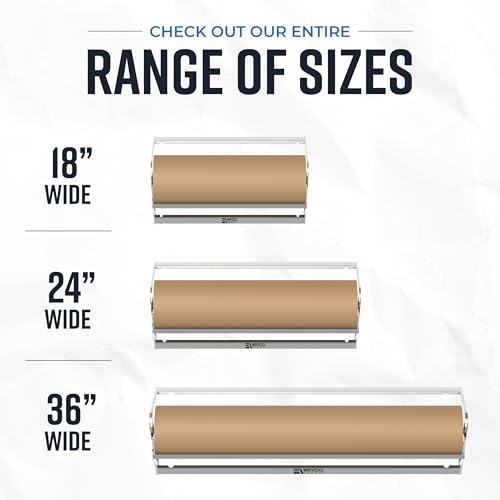 Bryco Goods 24 Inch Butcher & Kraft Paper Roll Dispenser and Cutter