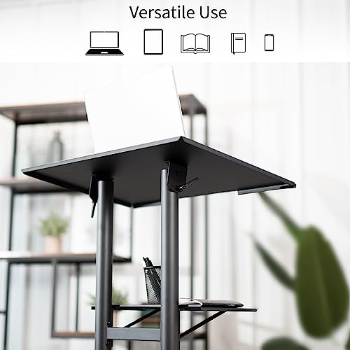 VIVO Black Mobile 24 x 16 inch Lectern Podium, CART-V03E