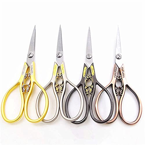 Craft Scissors Stainless Steel Antique Small Scissors Exquisite Craft Scissors Sewing Supplies and Accessories Cross Stitch Scissors (Color : Colorful) (Colorful)