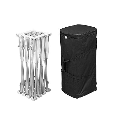 Vispronet 9.8ft x 7.4ft Pop-Up Tension Fabric Trade Show Display Booth Frames with White Fabric and Carrying Case – Flame Retardant, Premium Polyester Fabric