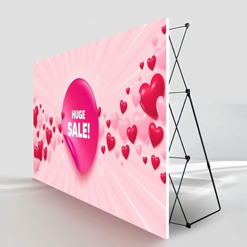 XDRGOOIUY Trade Show Exhibit Display Booth, Portable Event Advertising Poster Stand, Collapsible Pop Up Display Backdrop Frame for Vendor Events